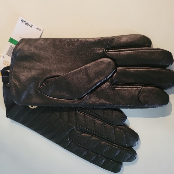 Michael Kors leather  Quilted gloves sz-L nwt - Picture 2 of 2